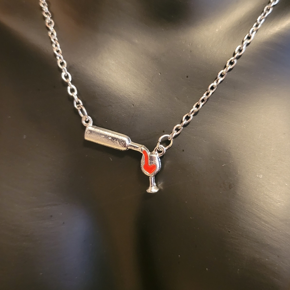 2/$20 Wine Bottle/Glass Necklace